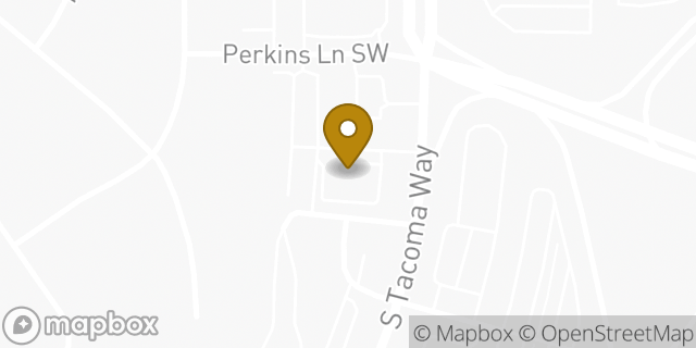 Map showing the location of Starbucks in Lakewood, WA 98499