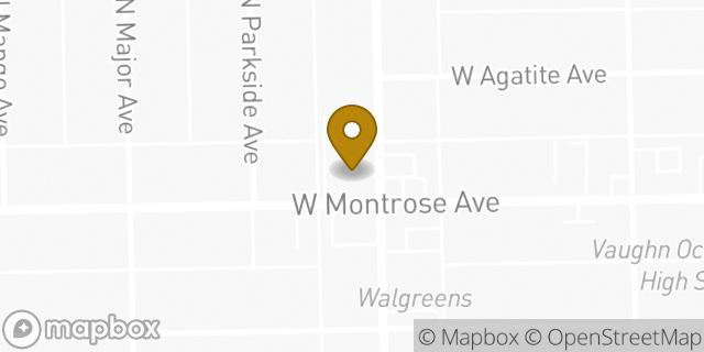 Map showing the location of Chase Bank in Chicago, IL 60634
