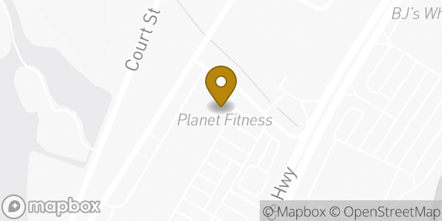 Map showing the location of Planet Fitness in Dedham, MA 02026
