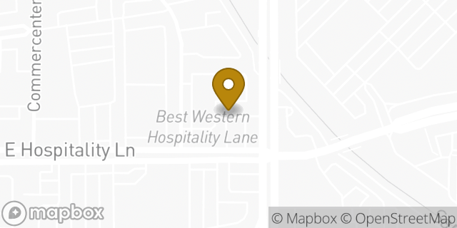 Map showing the location of Amazon Locker - Toffee in San Bernadino, CA 92408