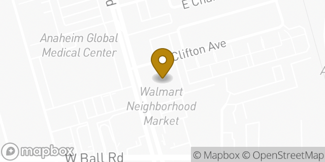 Map showing the location of Walmart Pharmacy in Anaheim, CA 92805