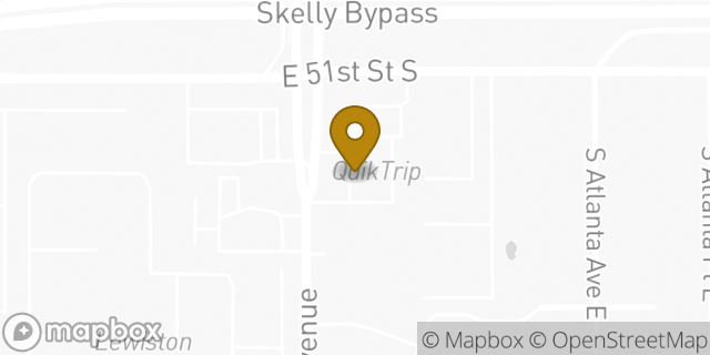 Map showing the location of QuikTrip in Tulsa, OK 74105