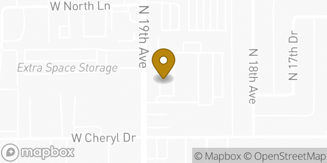 Map showing the location of Enterprise Rent-A-Car in Phoenix, AZ 85021