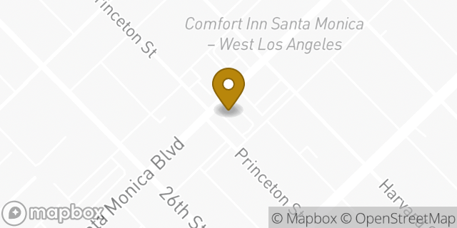 Map showing the location of McDonald's in Santa Monica, CA 90404