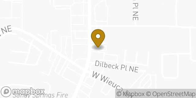 Map showing the location of Dunkin' in Atlanta, GA 30342