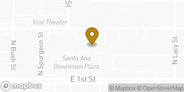 Map showing the location of Marshalls in Santa Ana, CA 92701