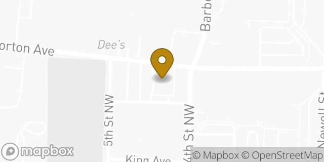 Map showing the location of Amazon Locker - Lebron in Barberton, OH 44203