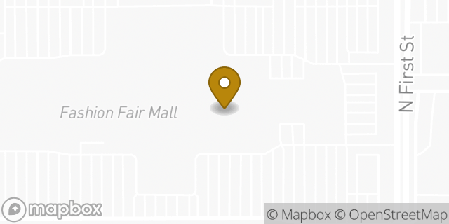 Map showing the location of Foot Locker in Fresno, CA 93710