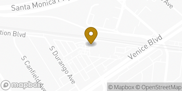Map showing the location of Amazon Locker - Shoemaker in Los Angeles, CA 90034