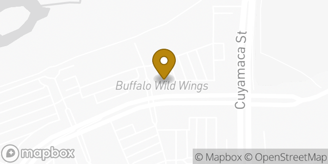 Map showing the location of Buffalo Wild Wings in Santee, CA 92071
