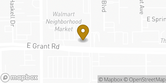 Map showing the location of Subway in Tucson, AZ 85712