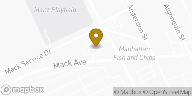 Map showing the location of McDonald's in Detroit, MI 48215