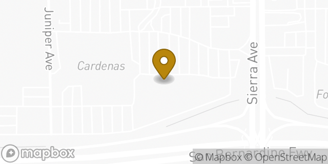 Map showing the location of Amazon Locker - Seraphina in Fontana, CA 92335