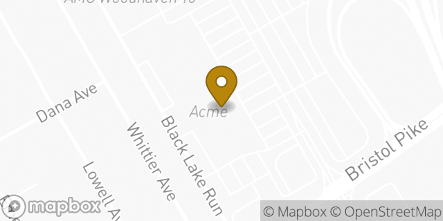 Map showing the location of ACME Markets in Bensalem, PA 19020