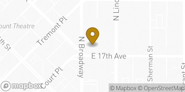 Map showing the location of Starbucks in Denver, CO 80290