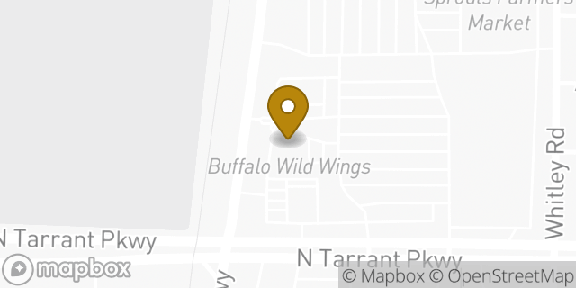 Map showing the location of Buffalo Wild Wings in Keller, TX 76248