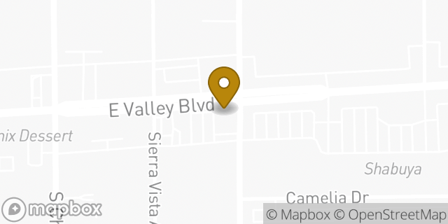 Map showing the location of Bank Of America in Alhambra, CA 91801