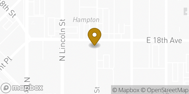 Map showing the location of Subway in Denver, CO 80203