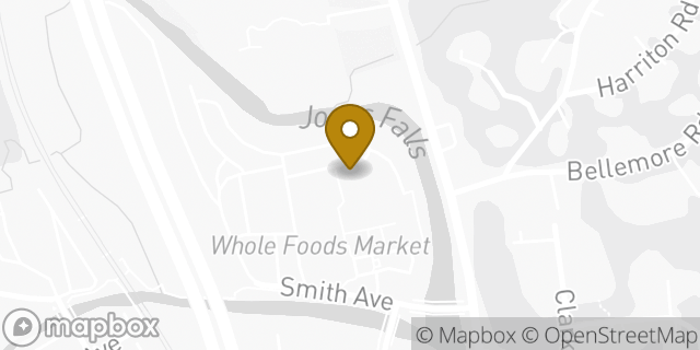 Map showing the location of Starbucks in Baltimore, MD 21209
