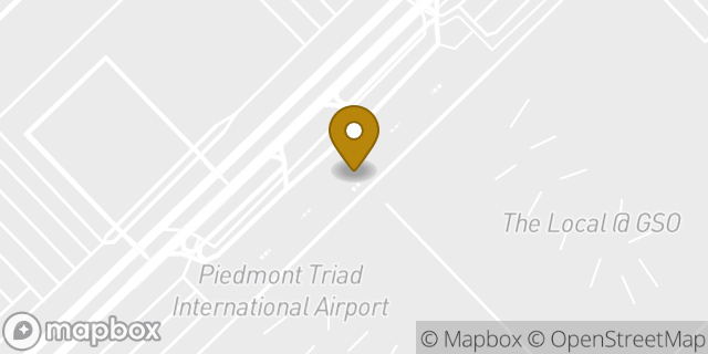Map showing the location of Greensboro International Airport in Greensboro, NC 27409