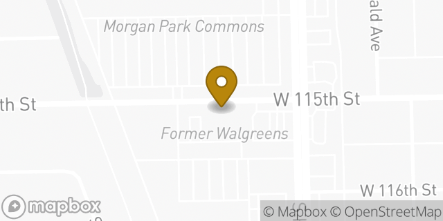 Map showing the location of Walgreens in Chicago, IL 60643