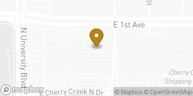 Map showing the location of The Container Store in Denver, CO 80206