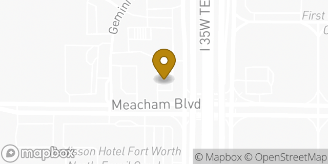 Map showing the location of QuikTrip Store #1877 2529 Meacham Blvd in Fort Worth, TX 76106