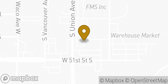 Map showing the location of QuikTrip in Tulsa, OK 74107