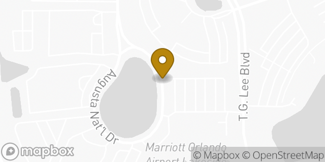 Map showing the location of Orlando - Airport Marriott Hotel HLE in Orlando, FL 32822