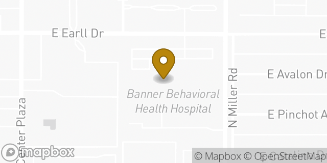 Map showing the location of Banner Behavioral Health Hospital in Scottsdale, AZ 85251