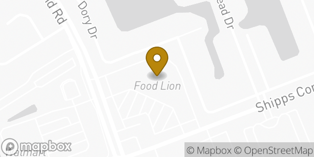 Map showing the location of Food Lion in Virginia Beach, VA 23453