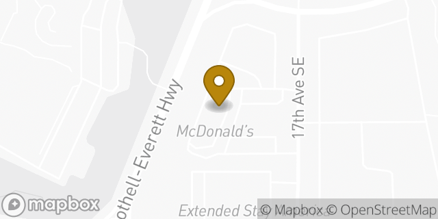Map showing the location of McDonald's in Bothell, WA 98021