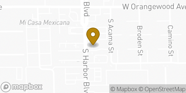 Map showing the location of Enterprise Rent-A-Car in Anaheim, CA 92802