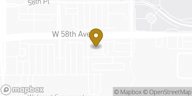 Map showing the location of AutoZone in Arvada, CO 80002