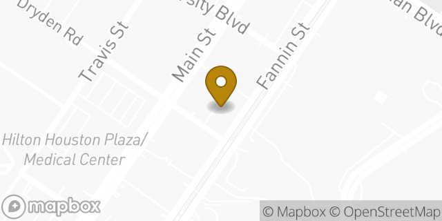 Map showing the location of Starbucks in Houston, TX 77030