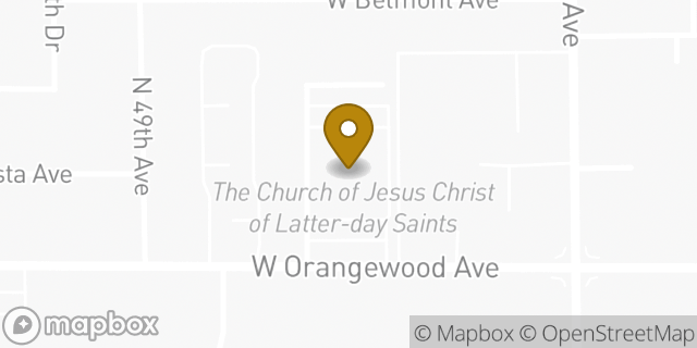 Map showing the location of The Church of Jesus Christ of Latter-day Saints in Glendale, AZ 85301