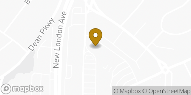 Map showing the location of Starbucks Coffee Company in Cranston, RI 02920