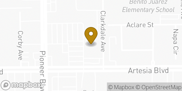 Map showing the location of ATM CVS in Artesia, CA