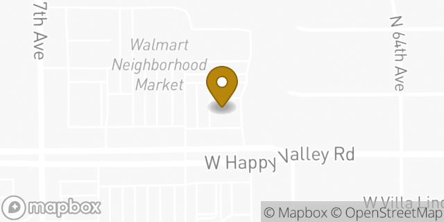 Map showing the location of Bank of America in Glendale, AZ 85310