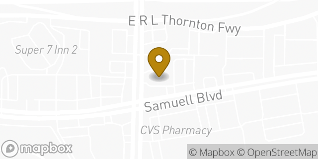 Map showing the location of AutoZone in Dallas, TX 75228