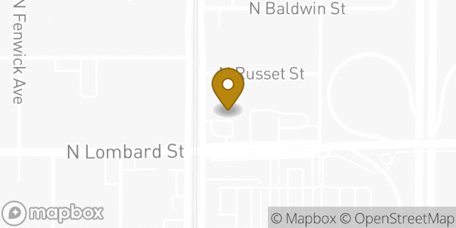 Map showing the location of Amazon Locker - Hans in Portland, OR 97217