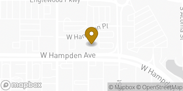 Map showing the location of Chase Bank in Englewood, CO 80110