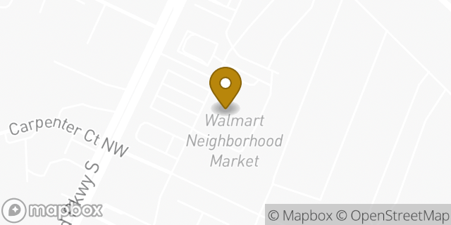 Map showing the location of Walmart Neighborhood Market in Concord, NC 28027