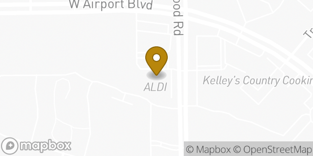 Map showing the location of Aldi in Meadows Place, TX 77477