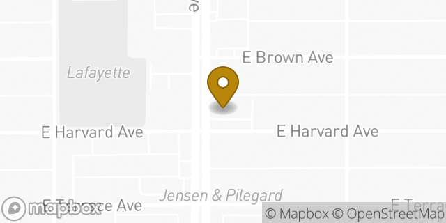 Map showing the location of AutoZone in Fresno, CA 93703