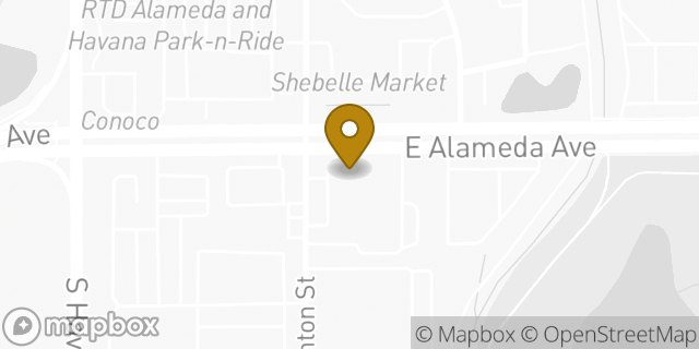 Map showing the location of Amazon Locker - Grandchild in Aurora, CO 80012