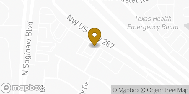 Map showing the location of Starbucks in Fort Worth, TX 76179