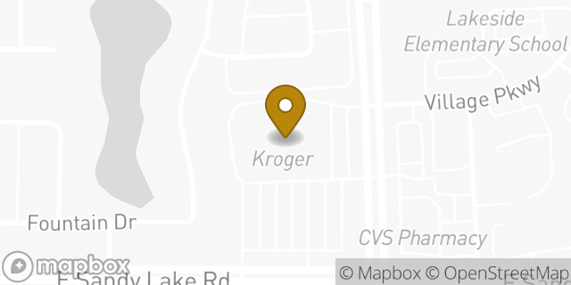 Map showing the location of Kroger in Coppell, TX 75019