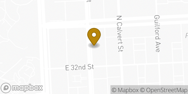 Map showing the location of Starbucks in Baltimore, MD 21218