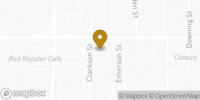 Map showing the location of Subway in Denver, CO 80216